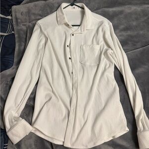 White corduroy button down